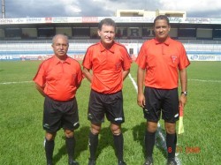 Trio de árbitros da LPD - Nelson, Ademar e Sílvio